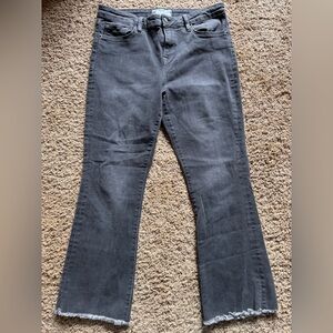 Free People Cropped Flare Jeans W30 | Raw Hem Gray Denim